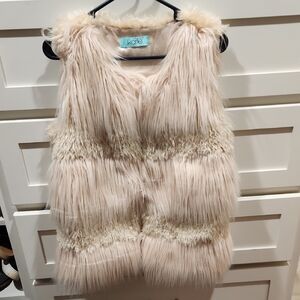 Cream Colored Faux Fur Vest